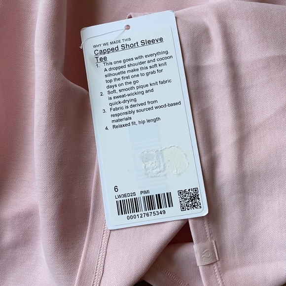 Lululemon Capped Short Sleeve Tee Pink Size 6 - Picture 5 of 8